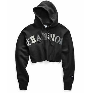 Champion XL Cropped Sweaterhoodie Old English Font